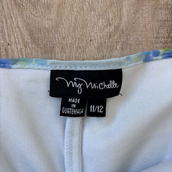 Vintage My Michelle Womens Y2K Fairy Floral Midi Dress Size 11/12 Blue Romantic - Picture 6 of 13